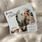 Boho Christmas Card Template for Family Photos, Simple Holiday Greeting Card Template to Download