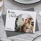 Boho Christmas Card Template for Family Photos, Simple Holiday Greeting Card Template to Download