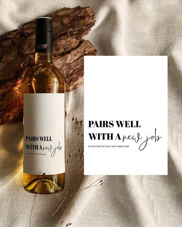 Pairs well with a NEW JOB Wine Label Template