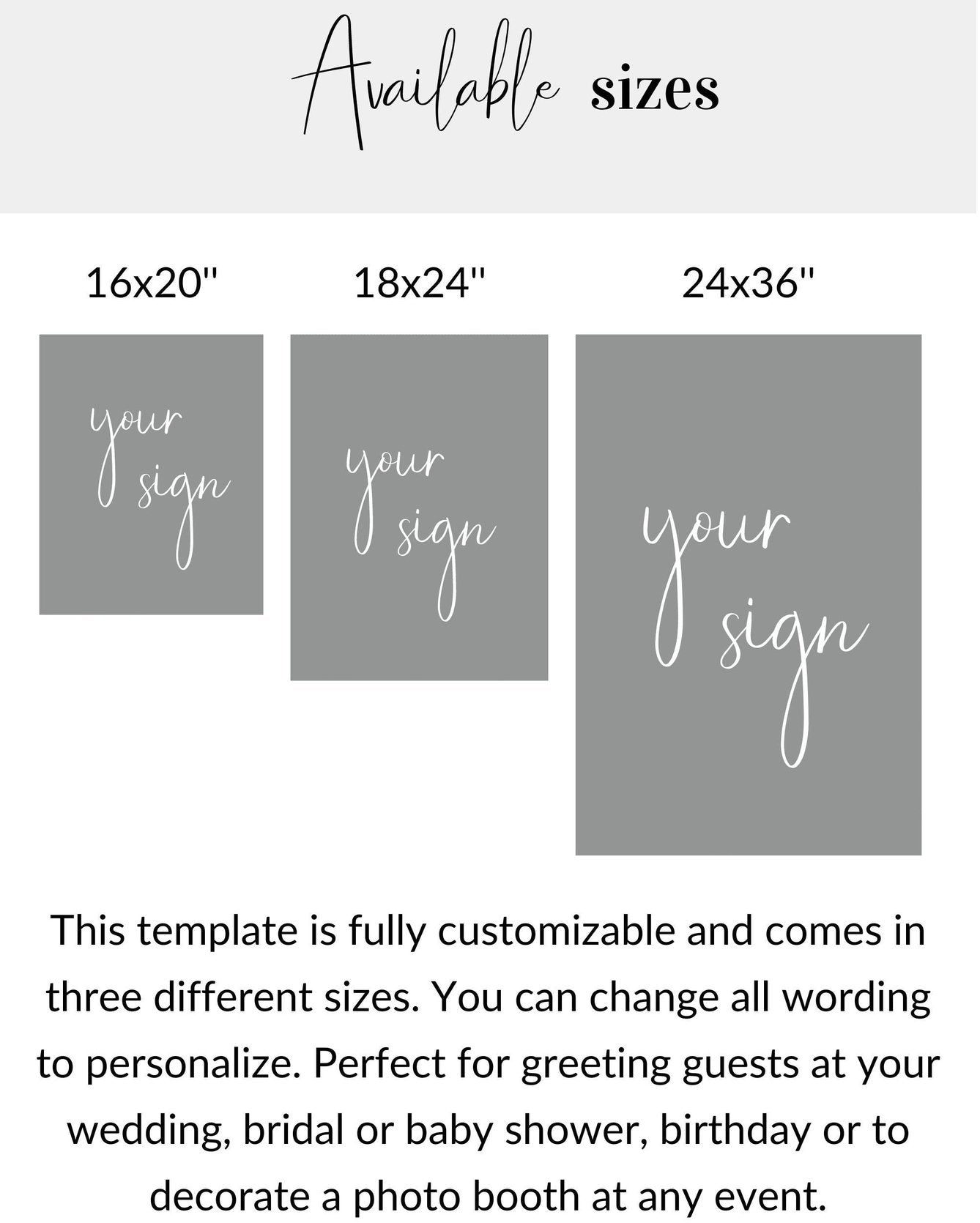 Simple Welcome to our Wedding Sign Template