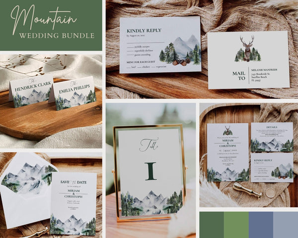 Mountain Wedding Invitation Suite Template ENTWURF!!!