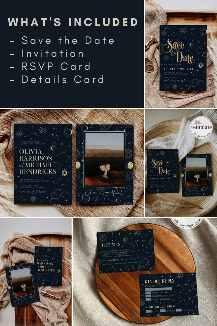 Moon Wedding Stationery Bundle for Celestial Wedding