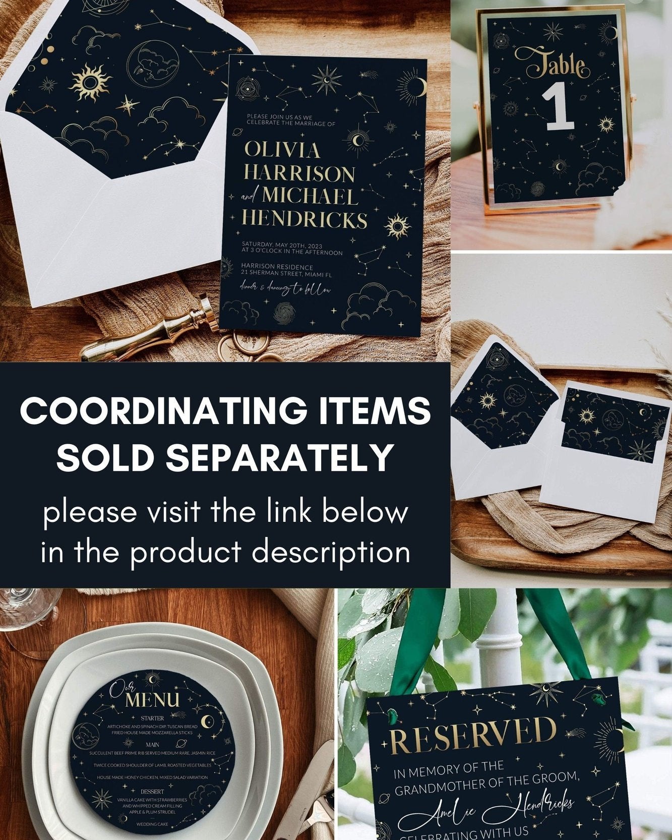 Moon Wedding Stationery Bundle for Celestial Wedding