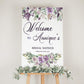 Floral Purple Welcome Sign for Bridal or Baby Shower also perfect for a Lilac Wedding or Birthday Party #071a