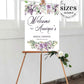 Floral Purple Welcome Sign for Bridal or Baby Shower also perfect for a Lilac Wedding or Birthday Party #071a