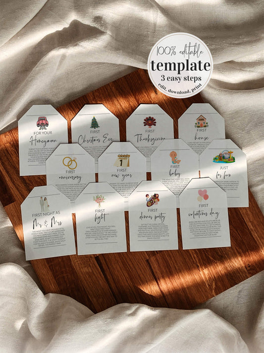 Marriage Milestone Wine Tags + Sign Bundle, Year of Firsts Wine Basket Tags, Wedding Milestone Wine Label Wedding Gift