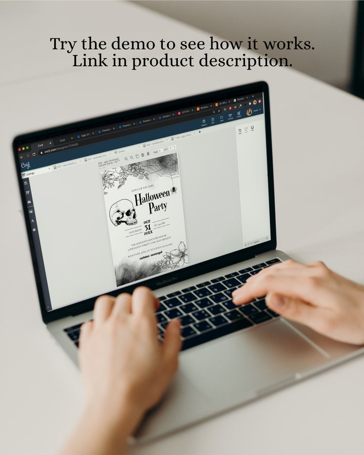 Phone Halloween Birthday Party Invitation for Adults Digital Costume Party Invitation Template