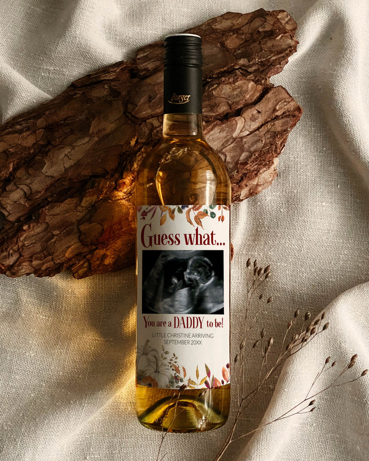 Thanksgiving Pregnancy Announcement Wine Label Template to Download #099