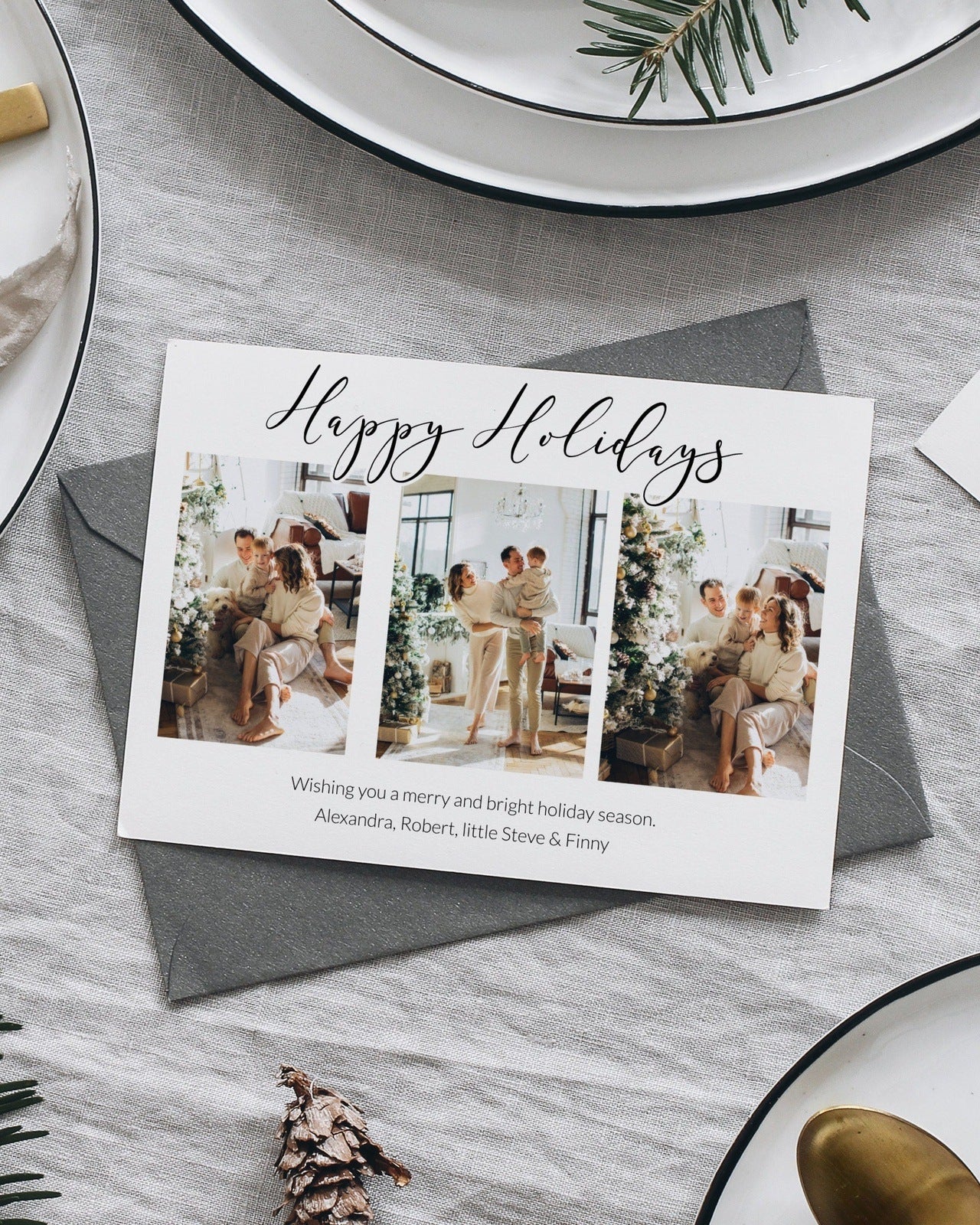 Happy Holidays Card Template 2022 Photo Christmas Card for husband son family or friends