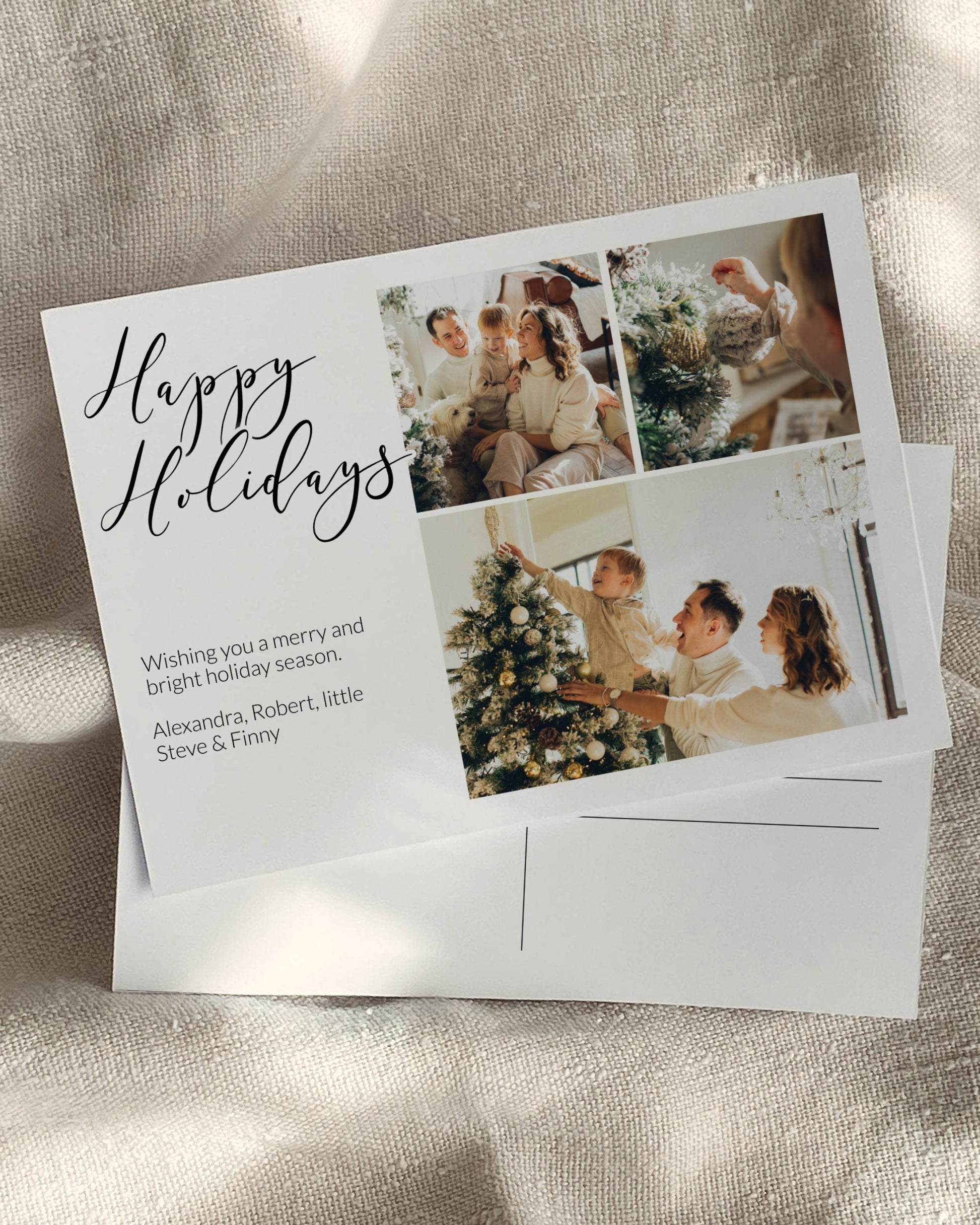 Photo Christmas Postcard Template 2022 with digital download Cute Holiday Card