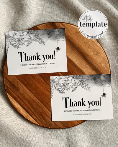 Halloween Thank you Cards for Halloween House Party