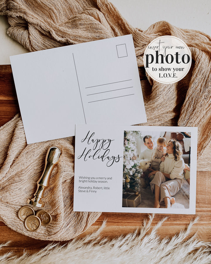 Photo Holiday Card Template 2022 with digital download for Husband Parents Family or Friends