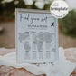 Destination Wedding Seating Chart Sign Printable Template for Travel Themed Wedding Decorations #072w