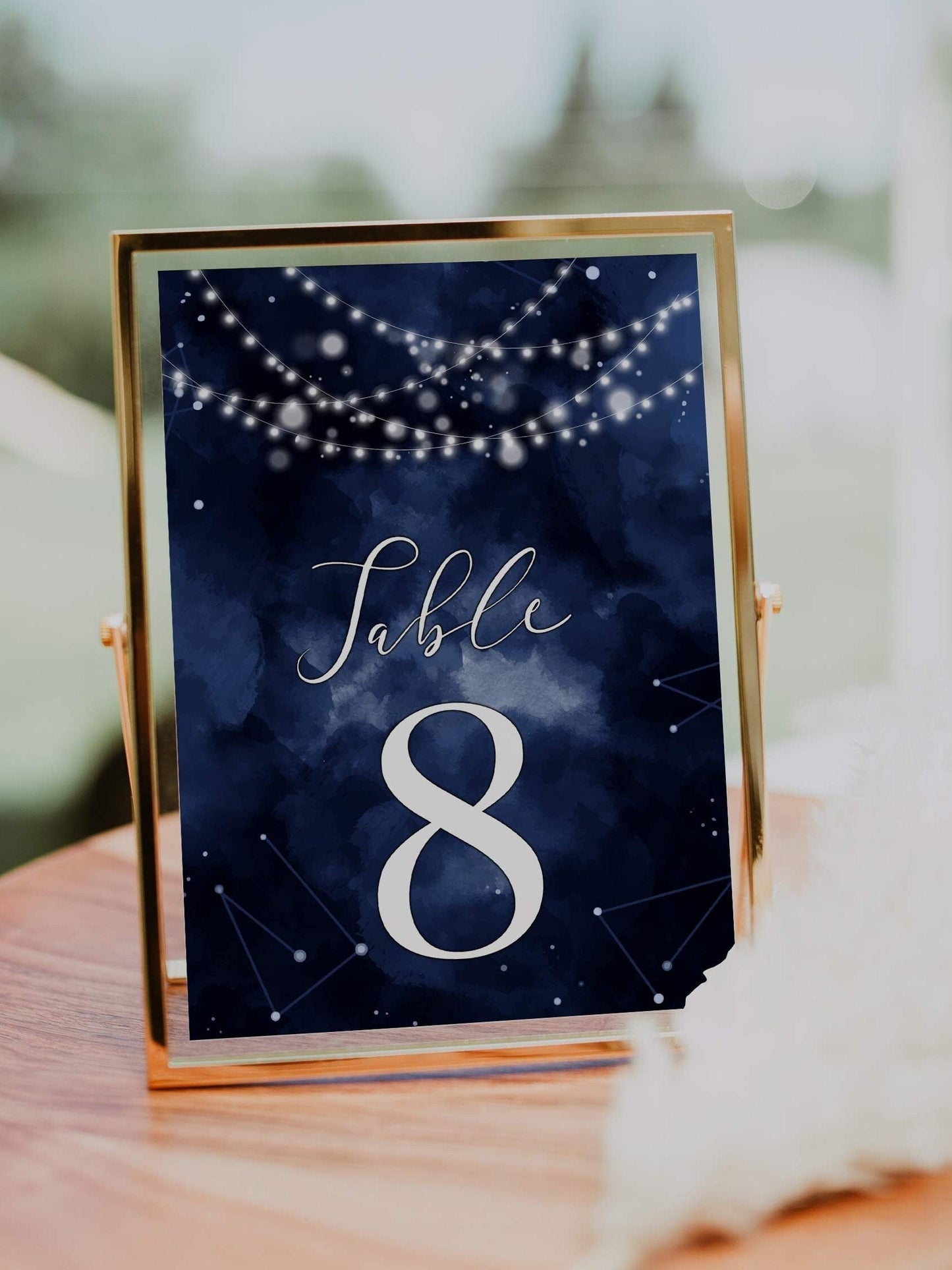 Table Numbers Sign Printable Template for Celestial Wedding Decor Sweet Sixteen Baby Shower or Moon Bridal Shower #066