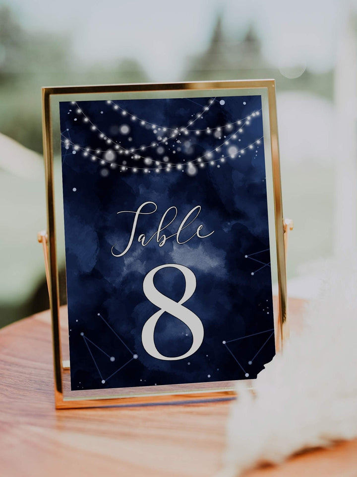 Table Numbers Sign Printable Template for Celestial Wedding Decor Sweet Sixteen Baby Shower or Moon Bridal Shower 066 - marryful