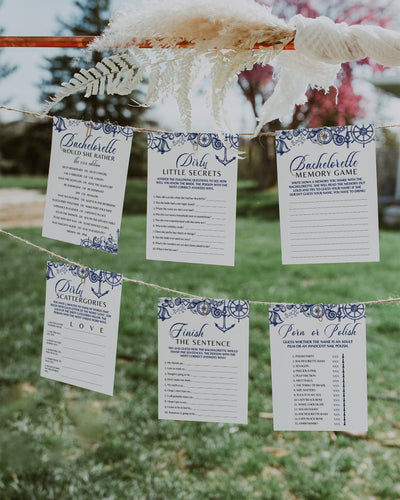 Nautical Bridal Shower Game Set | Printable Template - marryful