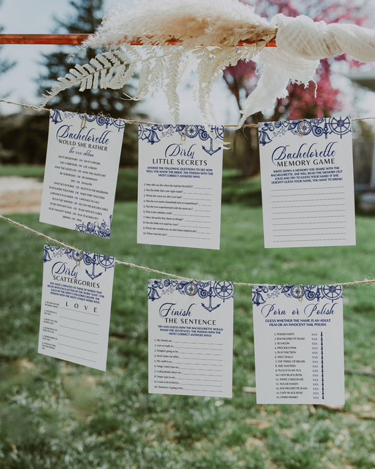 Nautical Bridal Shower Game Set | Printable Template