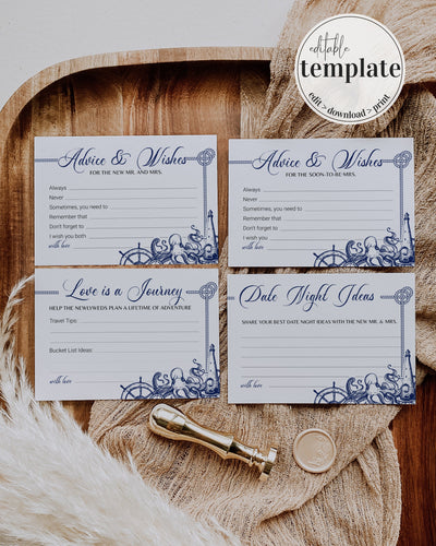 Card Bundle: Advice and Wishes, Date Night Ideas and Love is a Journey - marryful
