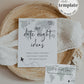Destination Bridal Shower Game: Date Night Card and Sign Template, Travel themed Newlywed Date Night Ideas Game #072w