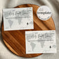 Destination Bridal Shower Game: Date Night Card and Sign Template, Travel themed Newlywed Date Night Ideas Game #072w