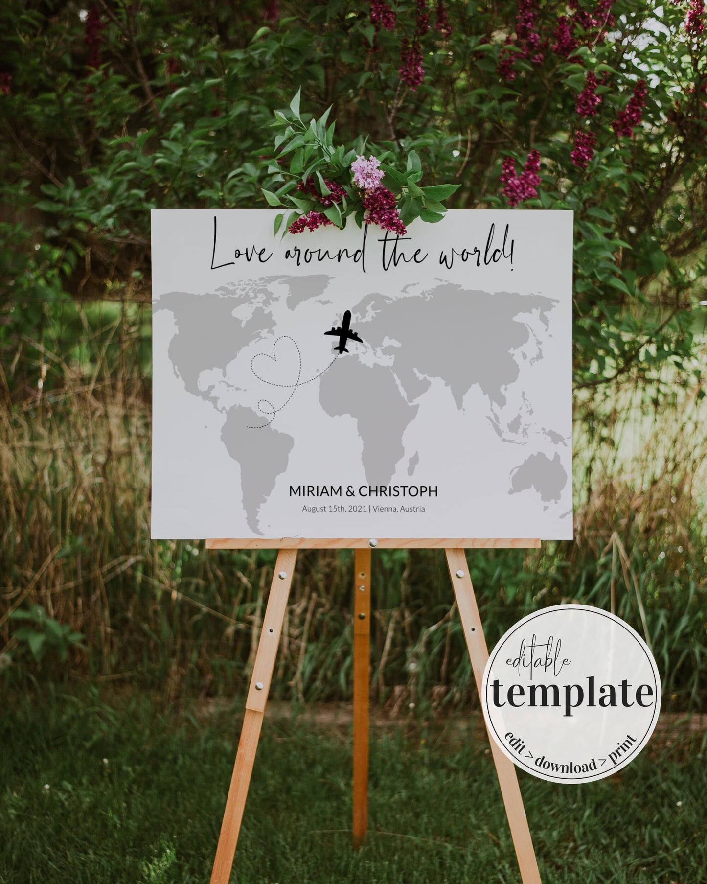 Destination Wedding Globe Guestbook Sign, Wedding Guestbook Alternative for travel themed celebration #072w