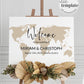 Destination Wedding Welcome Sign with Watercolor World Map for a Travel Themed Wedding #072w