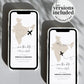 INDIA Destination Wedding Save the Date Evite, Map Save the Date Text Invitation, Phone Invitation, Electronic Invitation #072w
