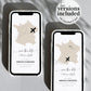 FRANCE Destination Wedding Save the Date Evite, Map Save the Date Text Invitation, Phone Invitation, Electronic Invitation #072w