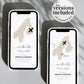 SCANDINAVIA Destination Wedding Save the Date Evite, Map Save the Date Text Invitation, Phone Invitation, Electronic Invitation #072w