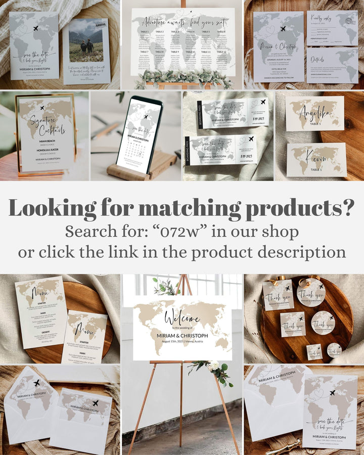 Destination Wedding Save the Date Calendar with Watercolor World Map Phone Invitation Template Digital Download 072w - marryful