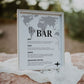Bar Menu Sign for travel themed Destination Wedding | Custom Cocktail Bar Sign | Drink Menu with World Map | Printable Template #072w