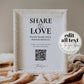Share the LOVE QR Code Sign | Capture the Love Modern Wedding Sign | Share Photos Decor Sign | Printable Template #077