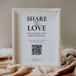 Share the LOVE QR Code Sign | Capture the Love Modern Wedding Sign | Share Photos Decor Sign | Printable Template #077