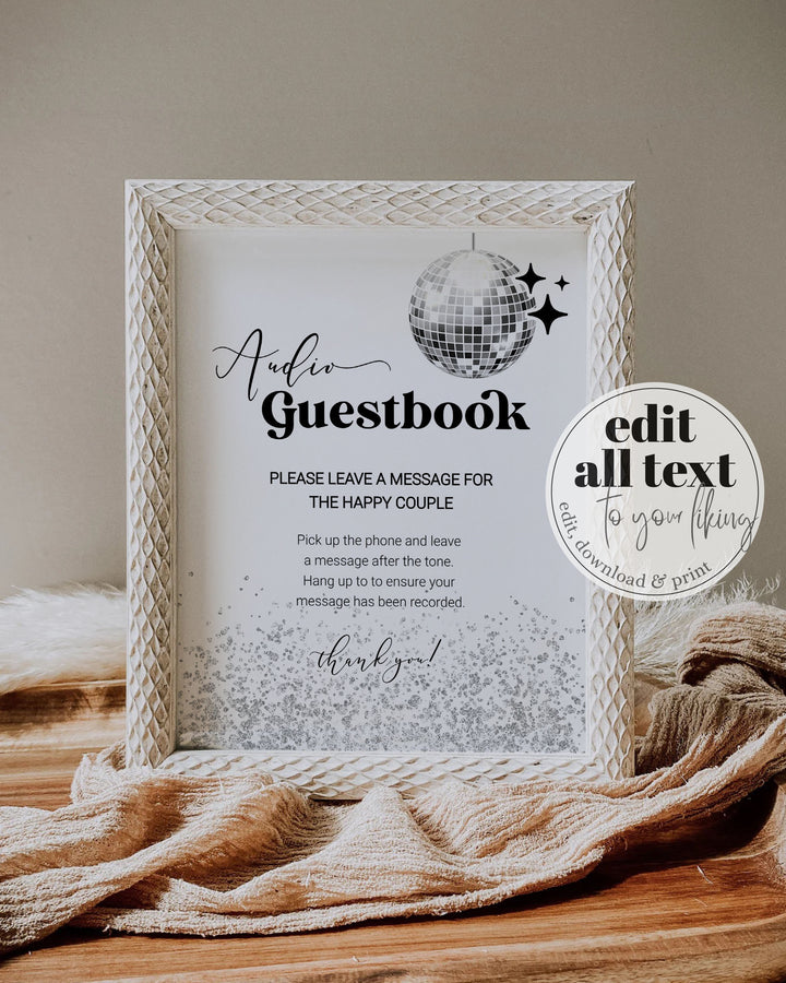 70s themed Disco Wedding: Audio Guestbook Sign - marryful