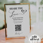 Capture the LOVE QR Code Sign | Share the Love Minimalist Wedding Sign | Share Photos Decor Sign | Printable Template #022